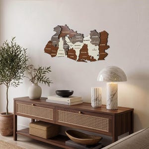 Wooden El Salvador Map Wall Art with Pins San Salvador Travel Souvenir 3D Home Office Decor 5th Anniversary Gift image 6