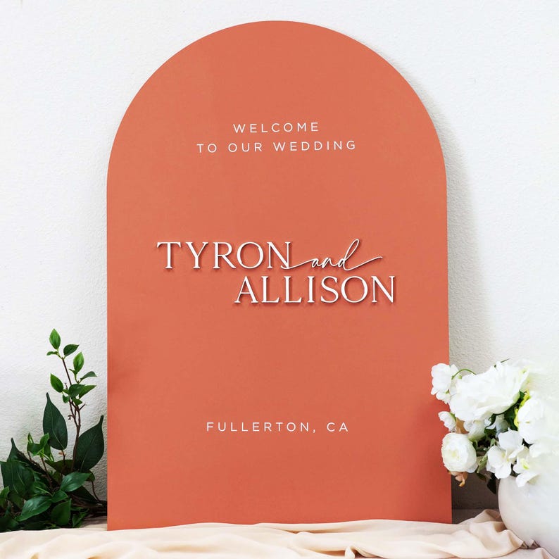 Custom Arch Signs Welcome to the Wedding Custom Arch Sign, Acrylic Wedding Welcome Sign ...