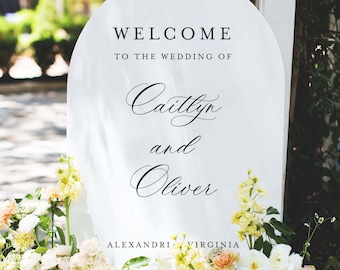 Letrero de arco personalizado de bienvenida a la boda, letrero de bienvenida de acrílico para boda, señalización de boda personalizada, letrero de compromiso, letrero de recepción, decoración de boda