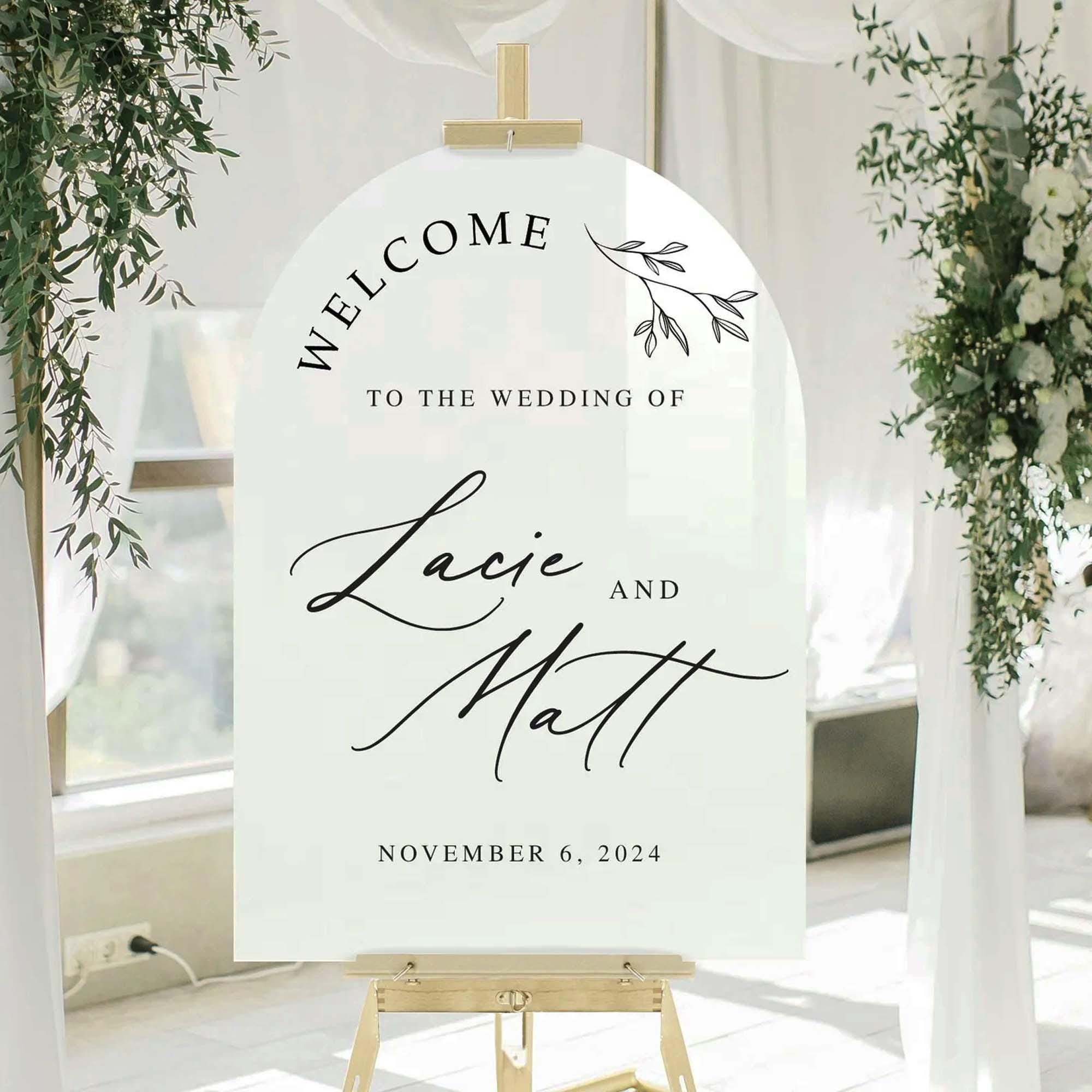 Custom Arch Signs Welcome to the Wedding Custom Arch Sign, Acrylic Wedding Welcome Sign ...