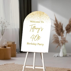 Cartello di benvenuto per la festa di compleanno, cartello in acrilico per il 50° compleanno, cartello personalizzato di buon compleanno, cartello di benvenuto per la festa del 30° compleanno