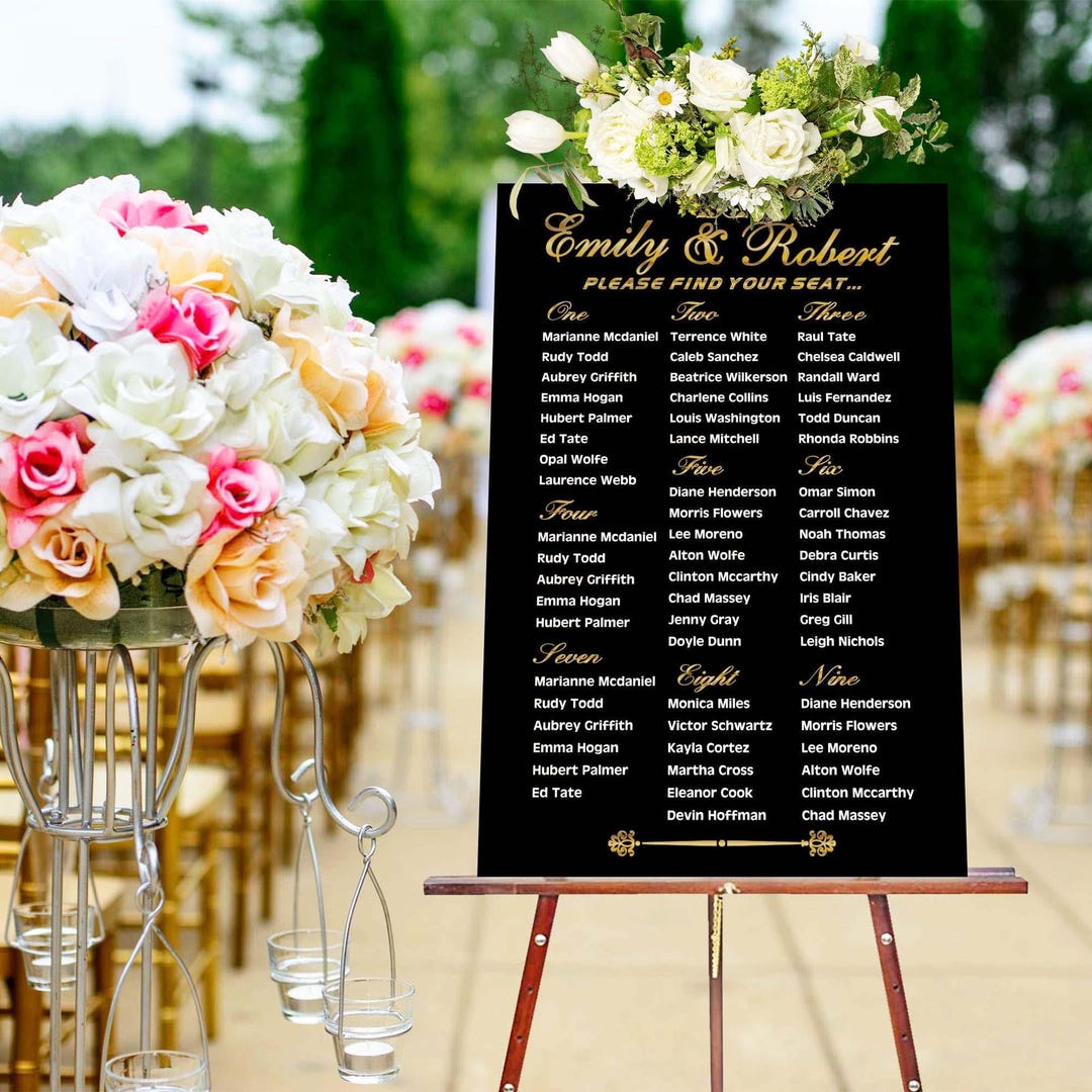 Find Your Seat Sign, Acrylic Wedding Seating Chart Sign, Large Table ...