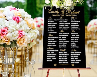 Find Your Seat Sign, Acrylic Wedding Seating Chart Sign, Large Table Seating Chart, Seating Chart Board, Wedding Decor, Wedding seat chart