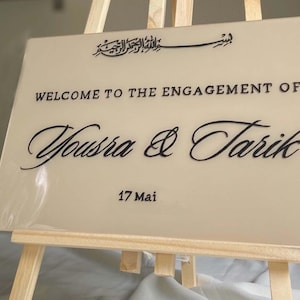 Custom Islamic Wedding Sign, Arabic Couple Names Nikkah Sign,  Acrylic Wedding Welcome Sign, Engagement Sign, Reception Entrance Sign