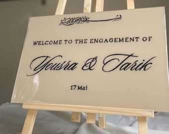 Custom Islamic Wedding Sign, Arabic Couple Names Nikkah Sign,  Acrylic Wedding Welcome Sign, Engagement Sign, Reception Entrance Sign