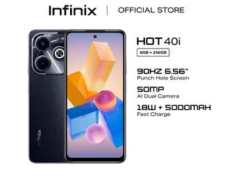 Infinix Hot 40i Smartphone (256GB+ bis 16GB) 90Hertz Display 50MP AI Dual-Kamera 18W Schnellladung + 5000mAh Batterie