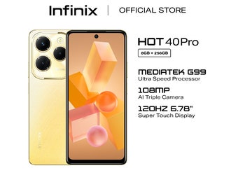 Infinix Hot 40Pro Smartphone (256GB + bis 16GB) Mediatek G99 108MP AI Triple-Kamera 120Hertz 6,78 Zoll Display