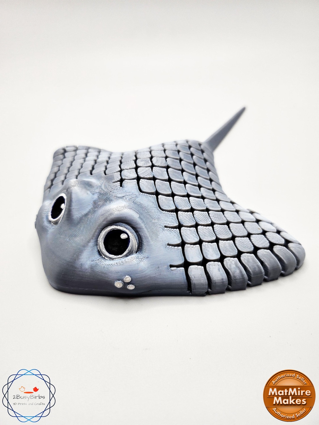 Ray Fidget Stingray 3D Printed Articulated Flexi Fidget Toy Ray! Printed in Your ...