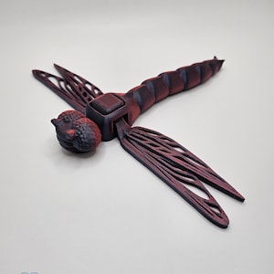 Dragonfly 3D Printed Articulated Flexi Fidget Toy Model. Working Wings! Choose your Color! PLEASE READ DESCRIPTION