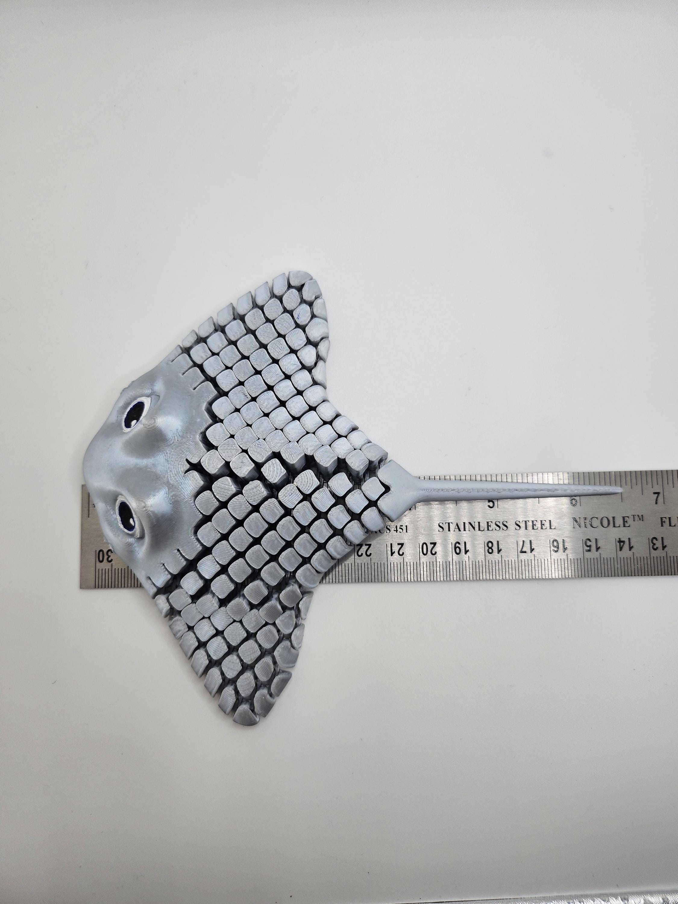Ray Fidget Stingray 3D Printed Articulated Flexi Fidget Toy Ray! Printed in Your ...