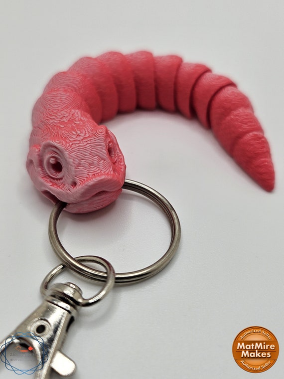 Hognose Snake Keychain 3D Printed Flexi Articulated Fidget. Choose