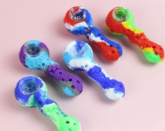 Honeycomb Design Silicone Pipe - Handmade Smoking Pipe - LIMITED TIME DISCOUNT