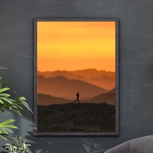 Trail Running Poster, Women Running Poster, Mountain Trail Runner Decor, Cross Country, Ultramarathon, Ultra Running Art, Distance Running