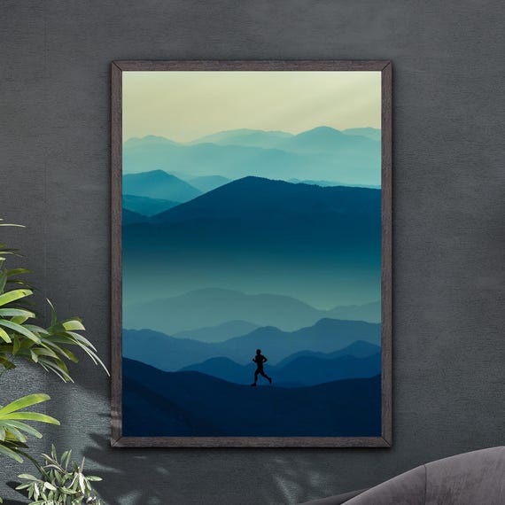 Trail Running Poster, Man Running Poster, Runner Wall Art, Poster Running, Runner Poster, Distance Running, Running Poster, Runner Print