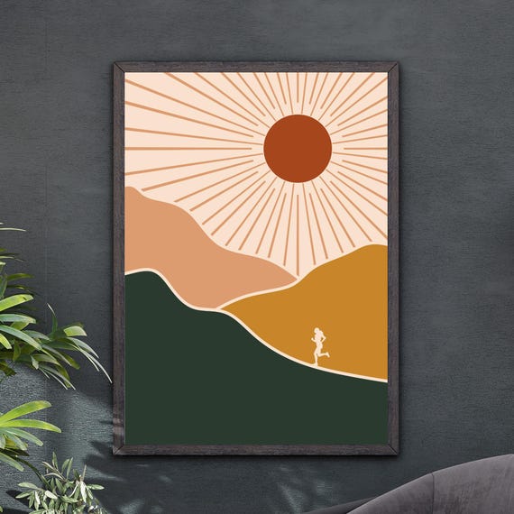 Trail Running Poster, Women Running Poster, Girl Running Print, Distance Running Print, Woman Running Wall Art, Gift for Runner, Home Decor