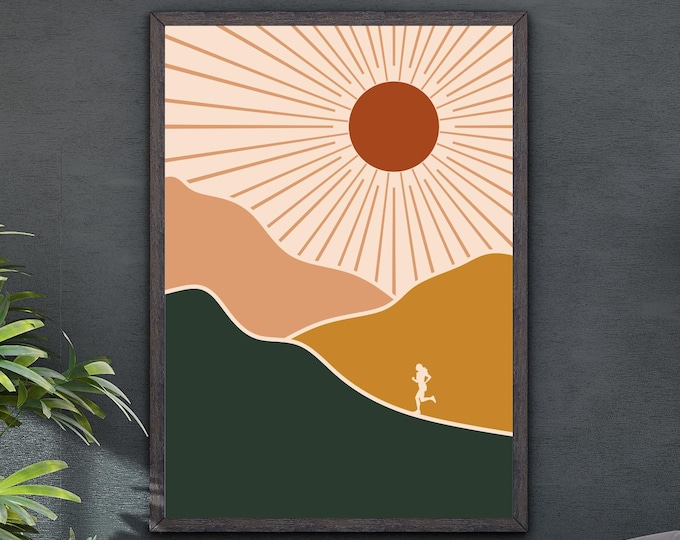 Trail Running Poster, Women Running Poster, Girl Running Print, Distance Running Print, Woman Running Wall Art, Gift for Runner, Home Decor