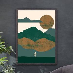 Running Poster, Trail Running Poster, Retro Running Poster, Runner Wall Art, Poster Running, Runner Poster, Runner Print, Running Art Print