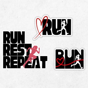 RUN Sticker Pack, Frauen Läuft Aufkleber, Läufer Geschenk, Lauf Aufkleber, Cross Country Läufer, Track Runner, Langstreckenläufer