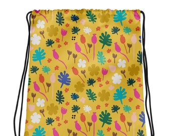 Drawstring Flowers bag - Perfect for Spring