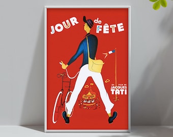 Cinéma - Affiche Jour de fête de Jacques Tati - Affiche de film - Collection en édition limitée - Décoration d'intérieur - Cadeaux pour lui - Déco chambre