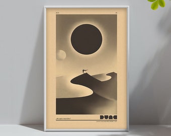 Affiche vintage Dune 2020 Affiche de film alternatif - Édition limitée de collection - Décoration d'intérieur - Cadeaux pour lui - Déco de chambre