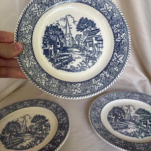 Vintage Blue Print Plates
