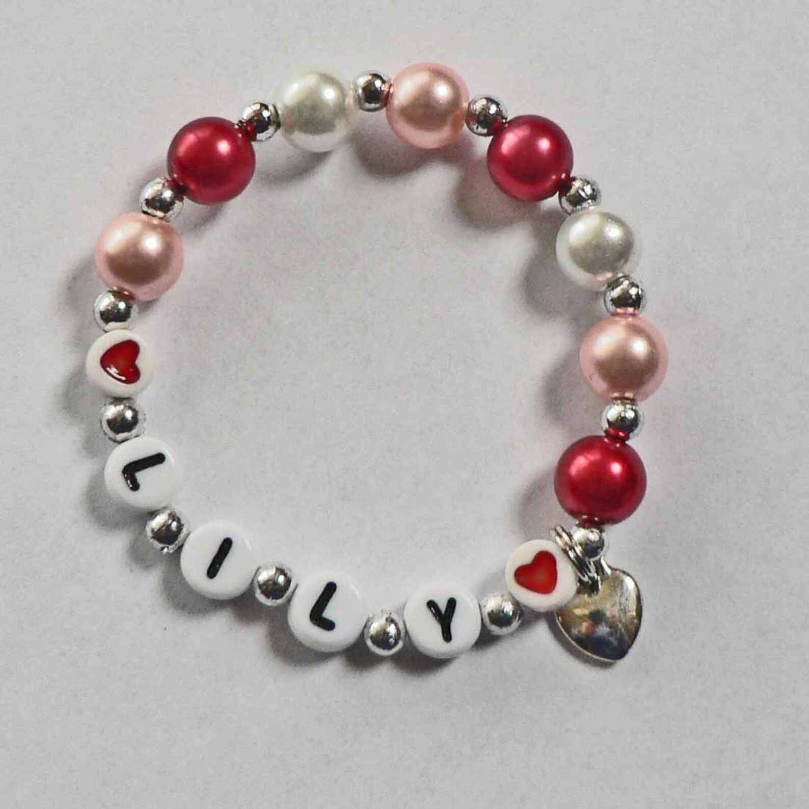VALENTINE Bracelet Personalized Name Bracelet With HEART Charm Etsy