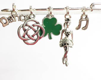 Irish Dance Kilt Pin or CREATE YOUR OWN You choose birthstone bead and initial bead. Sports, gymnastics, knitting, dance, nutcracker