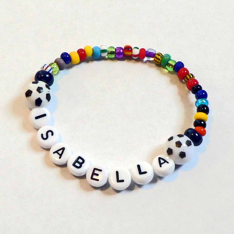 Soccer Ball Personalized Name bracelet Spirit Bracelet Boys & Girls Football Baseball Basketball Soccer Balls Party Favor Team Jewelry zdjęcie 1