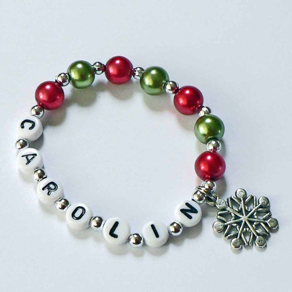 Christmas Beaded Bracelet Charm Bracelets Metal Girls Gift Kids