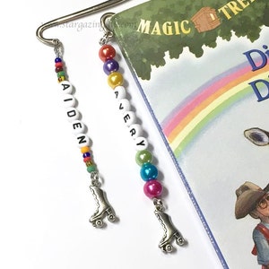 Personalized Beaded Bookmark YOU CHOOSE Name Color & Charm Great for Summer Reading Program Rewards and Party Favors image 2