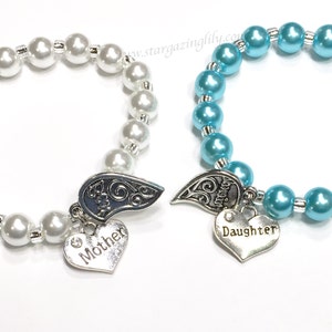 Mother Daughter Bracelet Set. Best Friend Charm Bracelet Set. Personalized Name Bracelet Mother&#39;s Day Gift Gift for Mom Mother Daughter Gift