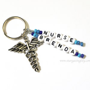 Keychain Personalized with Charm of your choice Childrens Names Medical Alert Info Nursing Gift Graduation Gift Party favor for boys