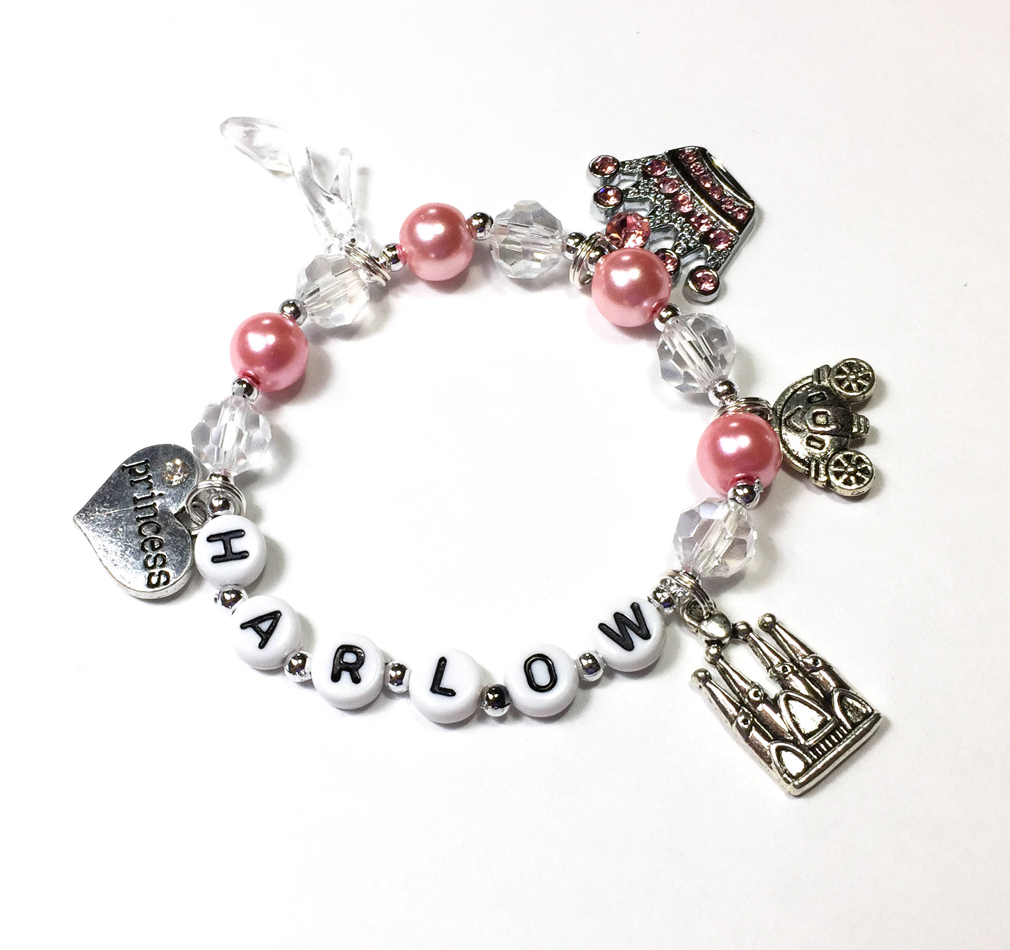 Princess Charm Bracelet. Princess Jewelry Personalized Name Etsy.de