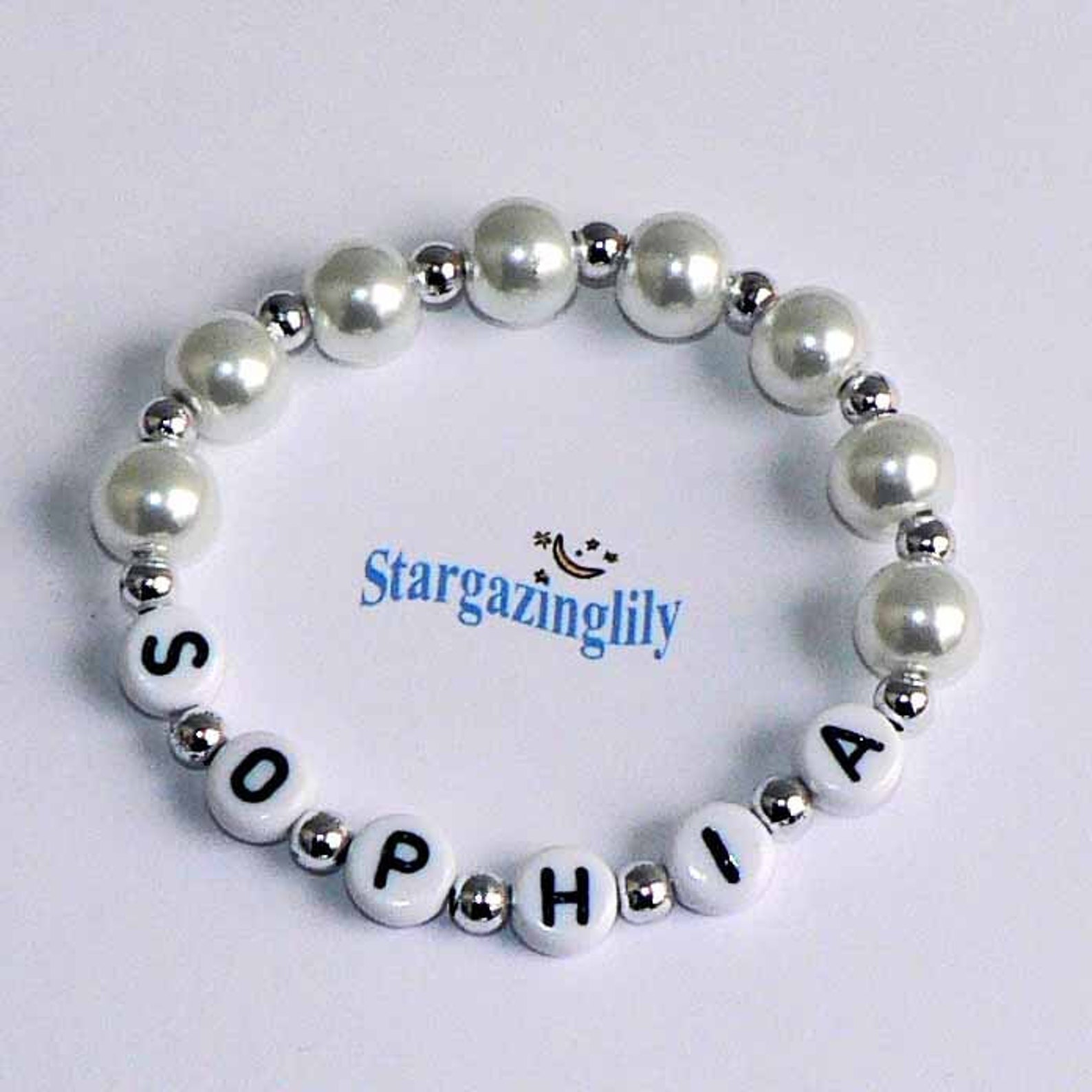Newborn Keepsake Personalized Name Bracelet Pink Pearl Etsy