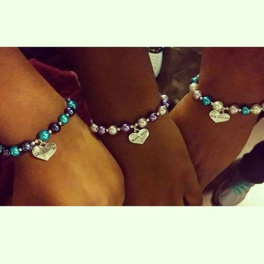 Sister Charm Bracelet. ONE. YOU CHOOSE the Colors Sister Gift for Big