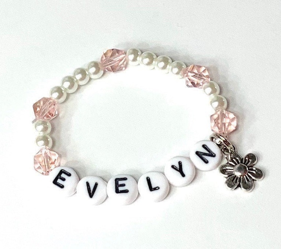 Newborn Baby Bracelet. Available in Infant or Toddler size. Personalized children's bracelet. New baby girl gift. Photo shoot prop.