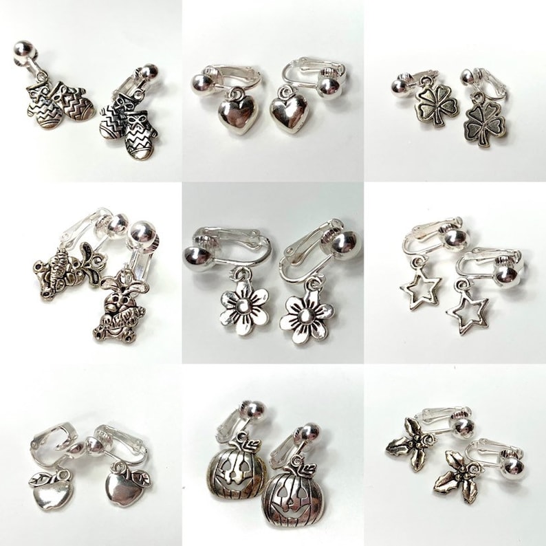 Clip on earrings for children. Little girls hypoallergenic Etsy