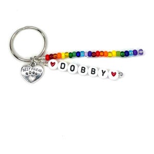 Rainbow Bridge Pet Memorial Keyring Keychain Zipper Pull Gift for loss of a dog or cat Meet me over the rainbow bridge Personalized Pet Name