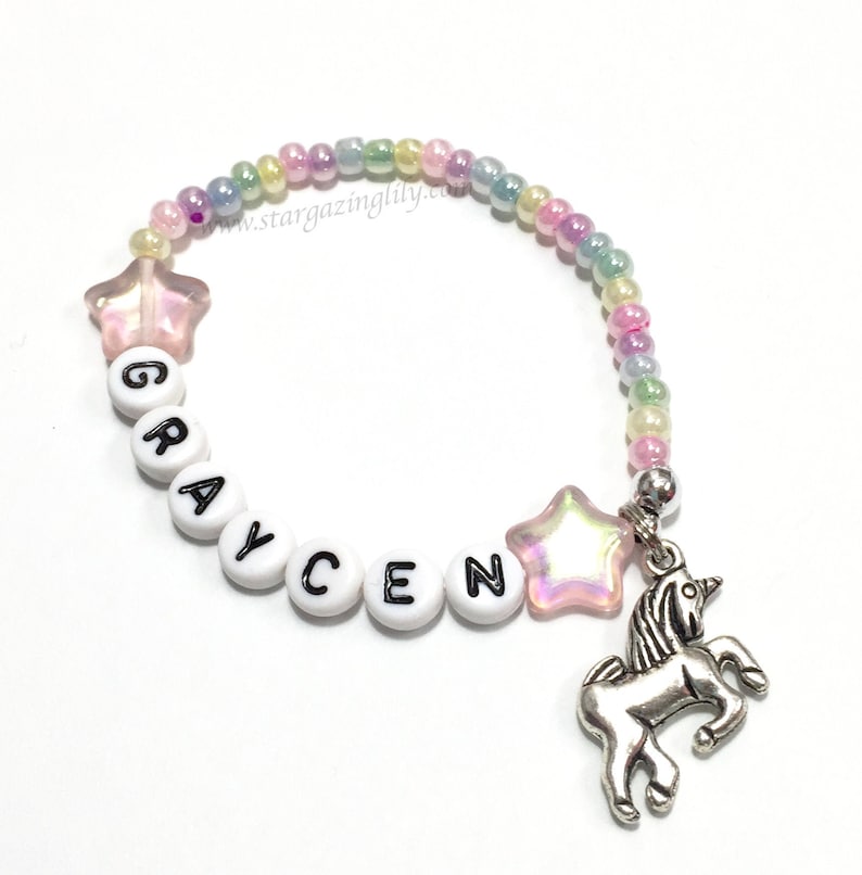 Rainbow Unicorn Jewelry Children's Jewelry Bracelets Party Etsy