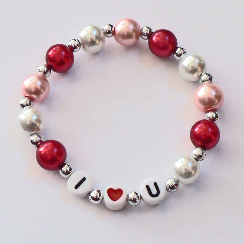 Personalized Valentine Children's Jewelry Name Bracelet great gift or Party Favor Infant Child Kid Adult Sizes VALENTINE'S DAY School image 3
