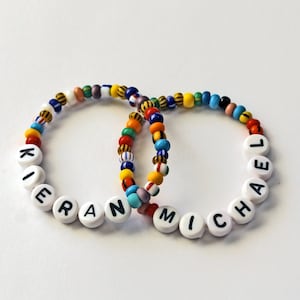 Newborn Baby Twin ID Bracelet Old Retro Hospital Style Name Bracelet You Choose color Identical Multiples Twins Triplets Baby Anklet