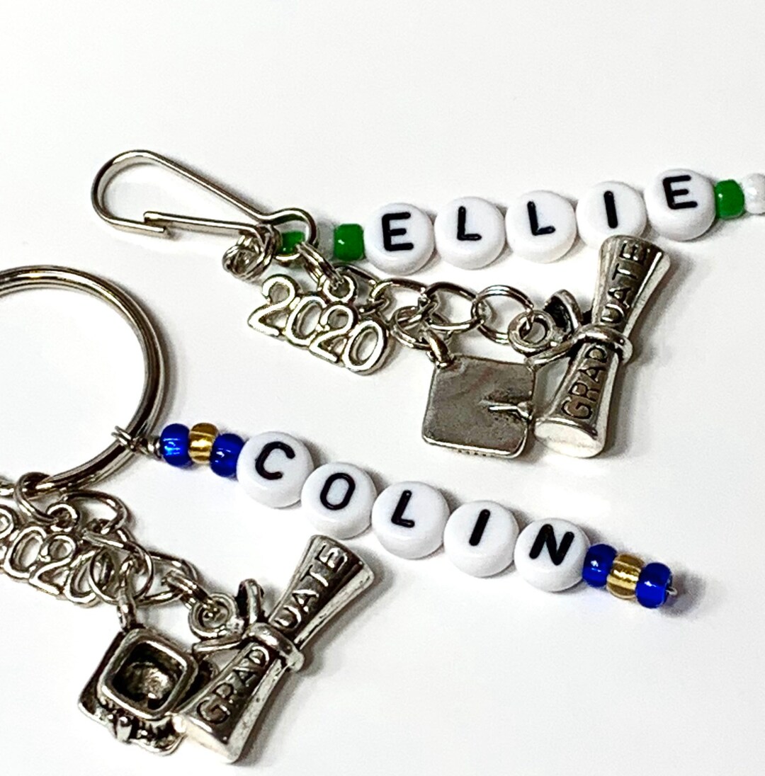 2023 Graduation Gift, Graduation Key Ring Zipper Pull. Diploma Cap 2023