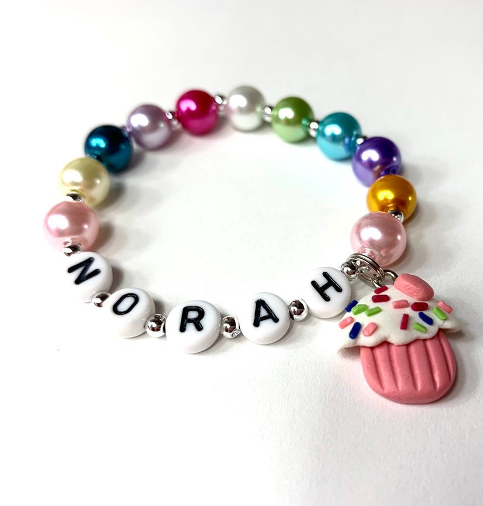 Cupcake charm bracelet cupcake name bracelet cupcake party etsy Cupcake charm bracelet cupcake name bracelet cupcake party etsy