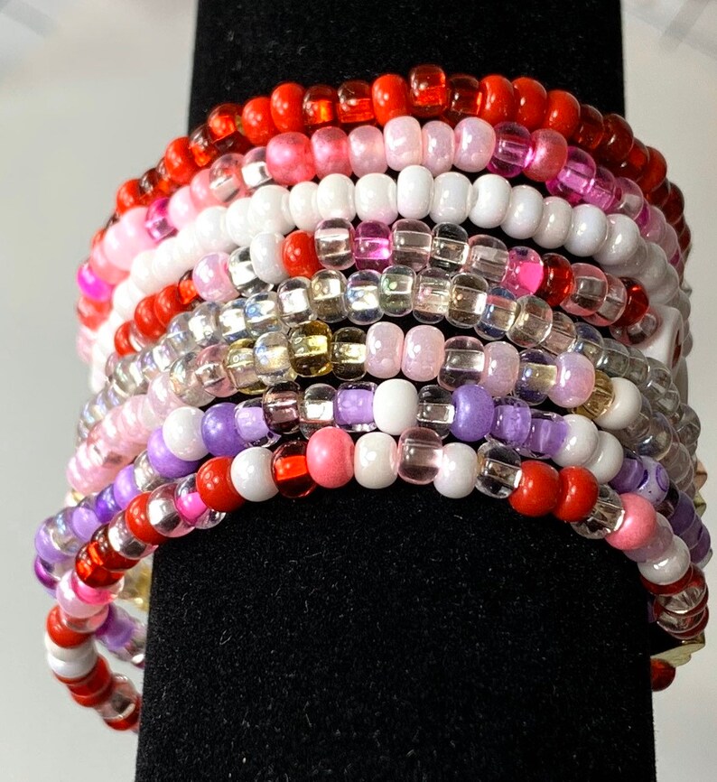 Heart bead personalized seed bead name bracelet. Little girl Etsy