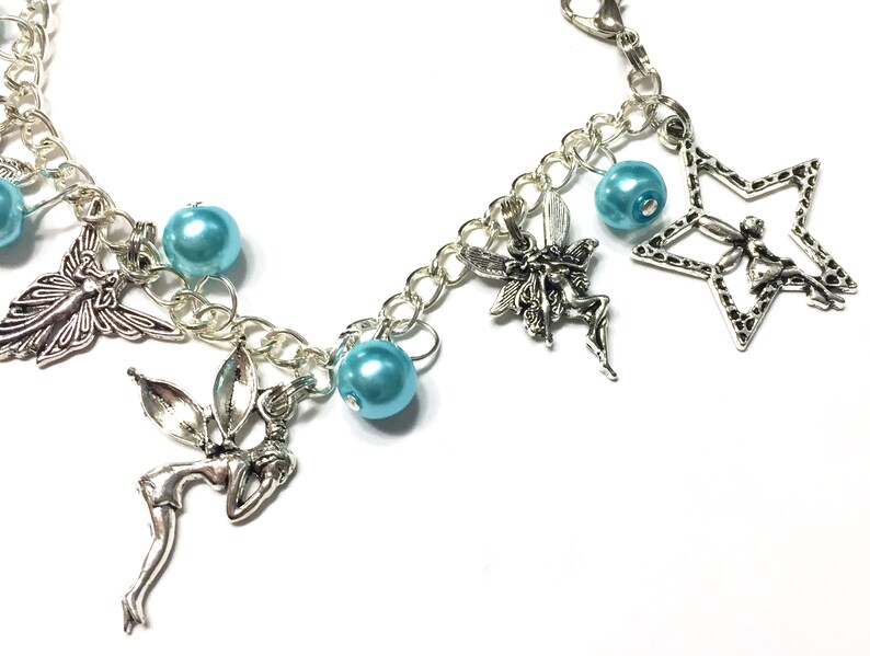 Fairy Charm Bracelet 8 Fairies and You Choose Pearl Color Etsy