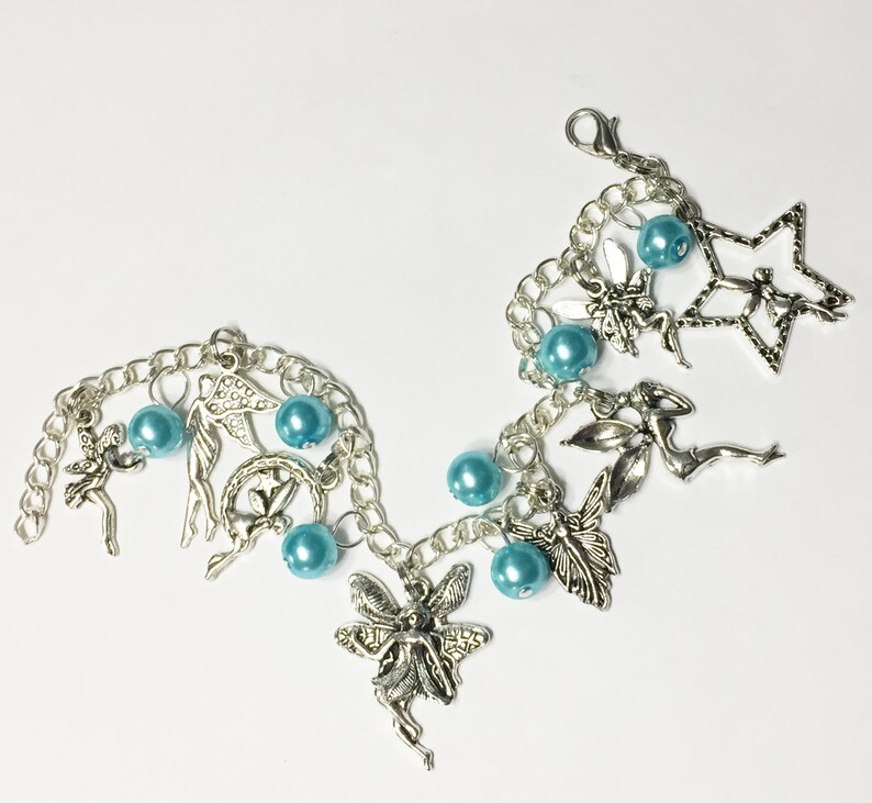 Fairy Charm Bracelet 8 Fairies and You Choose Pearl Color Etsy