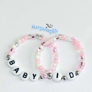Mommy Big Sister & Little Sister Matching family personalized bracelets for Hospital Gifts Big Sister Gift Baby Shower Back To School BTS image 4
