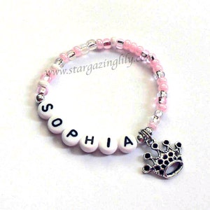 BEST SELLER - Personalized Pink Princess Party Favors for kids Personalized Name bracelet Party Favor Bracelet Princess Birthday Party