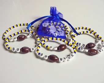 Collage Football Spirit Bracelet any college or pro sport team Infant Child Kid Adult Sizes